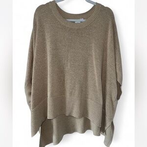 Chicos Knit Poncho Sweater Canella Tan L / XL